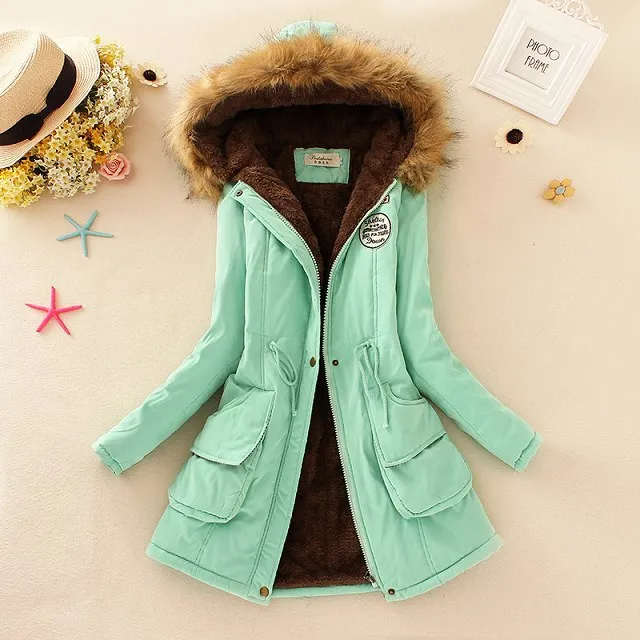 

New Autumn Winter Women Cotton Jacket Padded Casual Slim Coat Printing Hooded Parkas Size 3XL Wadded Overcoat