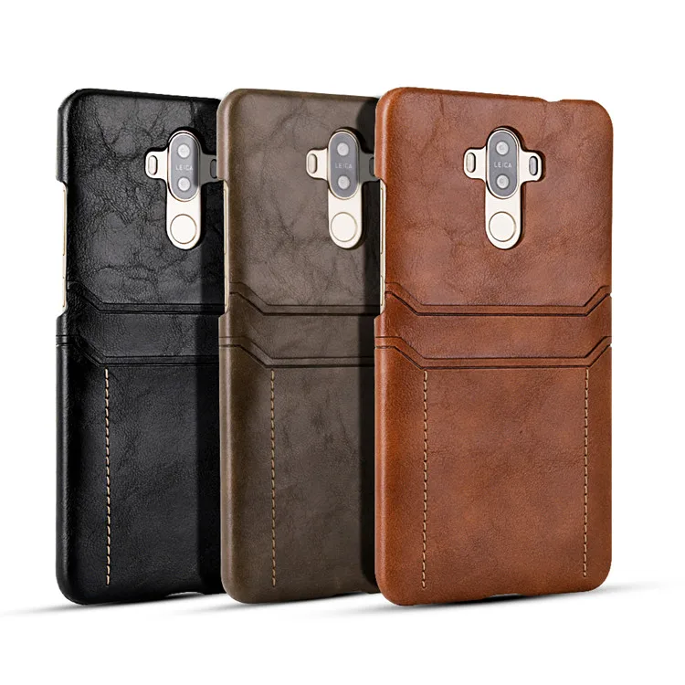 

Shenzhen New Coming PU Leather Shockproof Anti-Dust Soft Phone Skin With Card Slots for Huawei Mate 9 Cover Phone Case