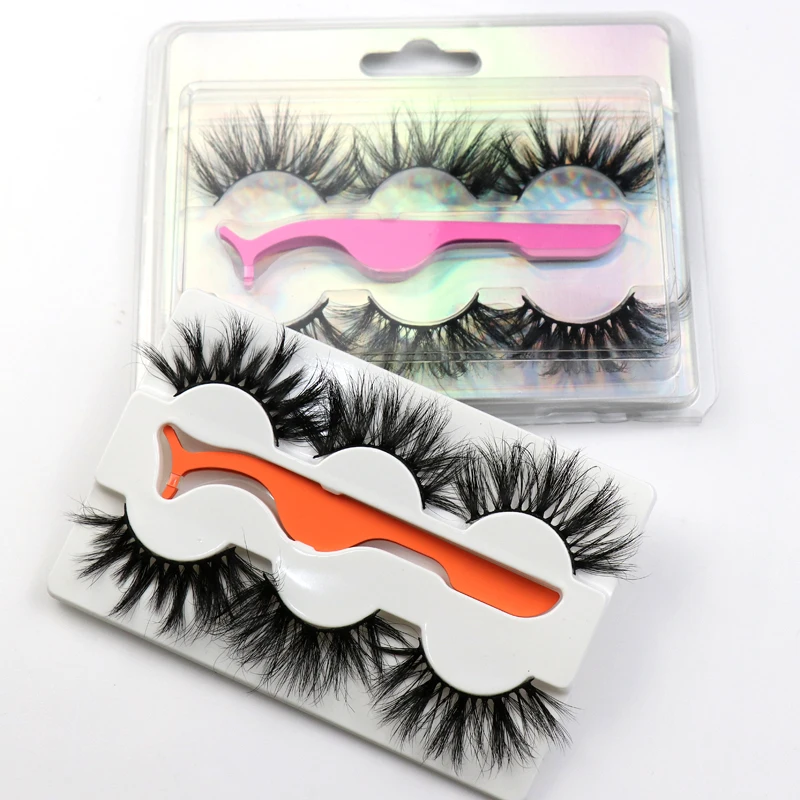 

Wholesale Super Fluffy 25MM Extra Dramatic Long Thick 5D Mink Lashes 3D Private Label False Eyelashes