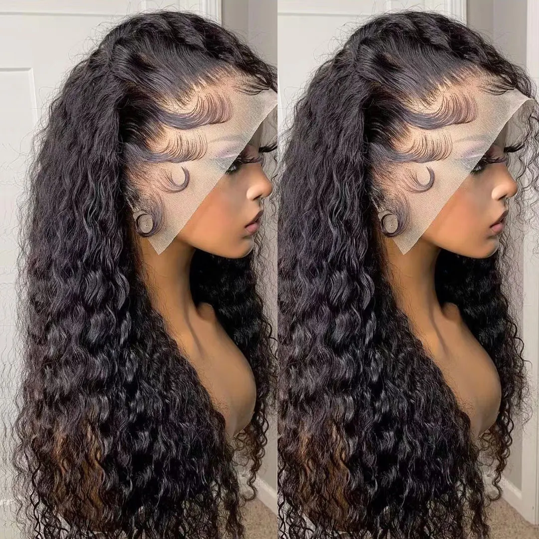 

13X4 Lace Front Wig Water Wave Wigs Wholesale Glueless HD Transparent 180% Density Glueless Human Hair Lace Front Brazilian