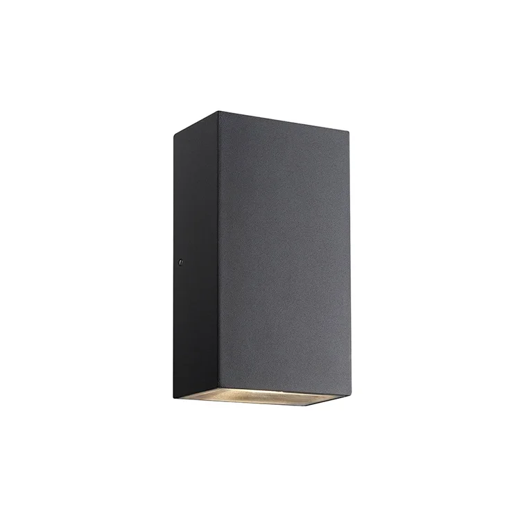High-quality 2*5w COB LED up & down light beam black rectangle wall light decorative outdoor lights