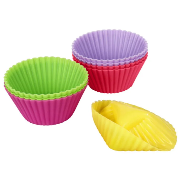 
BPA free high quality reusable silicone cupcake muffin baking cups 