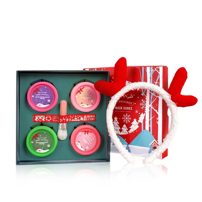 

OEM Skin Care Mud Mask Sets Organic Face Clay Mask Christmas Gift Set, Pink, purple, green, yellow/customized