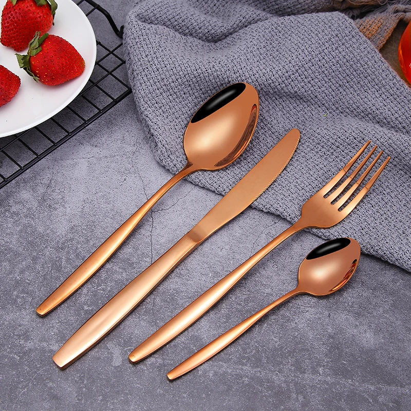 

Food grade stainless steel cutlery nice style tableware set factory wholesale knife fork and spoon set nice silver cutlery set, Customize/black/silver/gold/rose gold