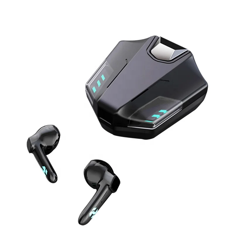 

new LED light low latency chip earphone semi in ear headset wireless gaming sport music headphone with charging box