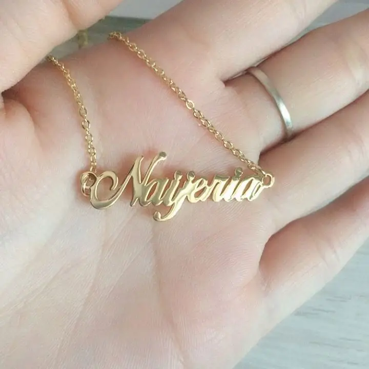 

Minimalist Personalized Custom Letter Pendant Nameplate Stainless Steel Adjustable Necklace For Women