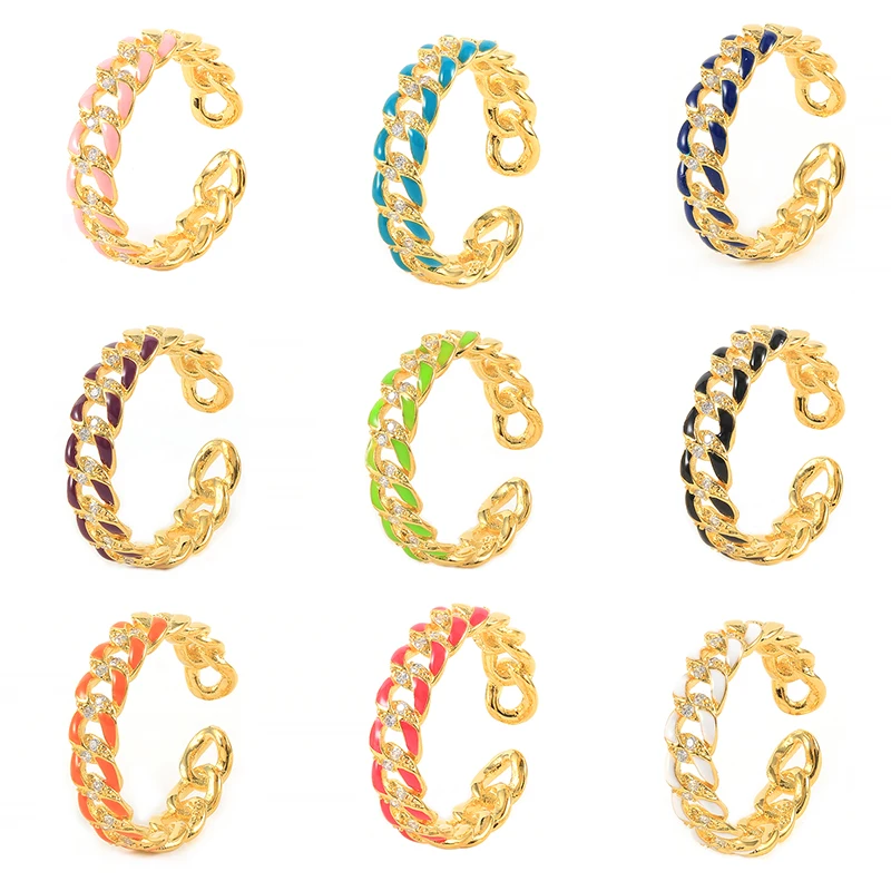 

ROXI Light Luxury S925 Sterling Silver INS Personalized Enamel Zircon Ring, Color