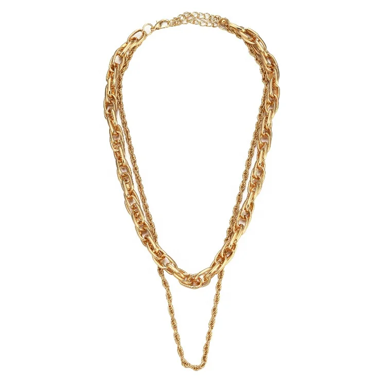 

Dina Manufacturer Gold Plated Multi-Layer Chain Necklace For Summer