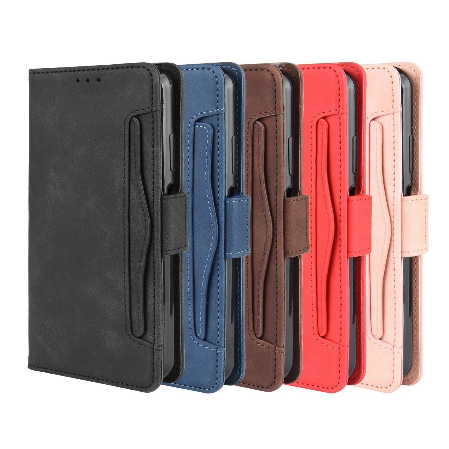 

2020 Amazon Card Slot Multi-function 2 in 1 Wallet leather Cell Phone Case For huawei p40 lite, 5 colors