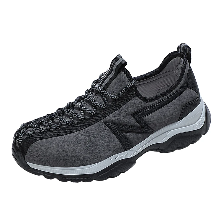 

2021 outdoor sports breathable anti puncture fashionable safety comfortable men's safety rubber shoes fashion sneakers, Black,linght grey,dark grey