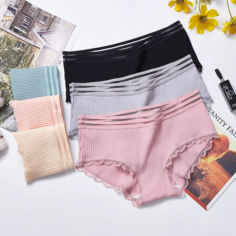 

Wholesale thread female briefs high quality breathable women's sexy cotton panties ladies underwear
