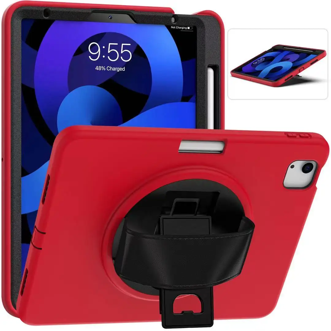 

Full-body Drop-Proof Protection Case with 360 Rotate Stand Hand Strap Pencil Holder for iPad air pro 10.9 10.5 11 12.9 2021