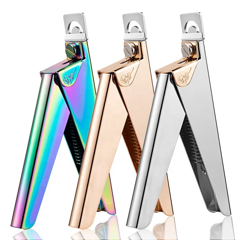 

2021 Nail Art Clipper Special type U word False Tips Edge Cutters Manicure Colorful Stainless Steel Nail Art Tools