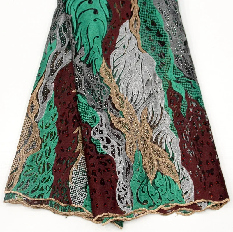 

Latest 2020 fashion women mixed color african lace fabric crystal, Accept customized color