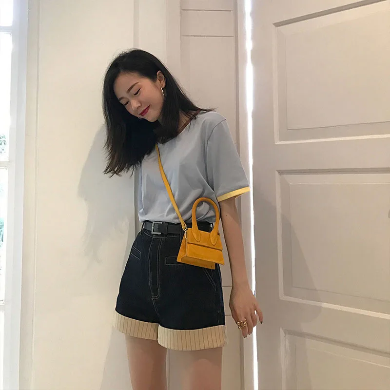 

2021 New Style Fashion Candy Mini Satchel Bag Messenger Bags Crossbody Women Handbag, Turmeric small, beige small, black small, frosted small