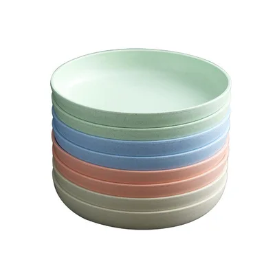 

Reusable Plastic Fruit Plate Round Plastic Plate Thickened Dishware Dishes & Plates, Pink,blue,light green,beige