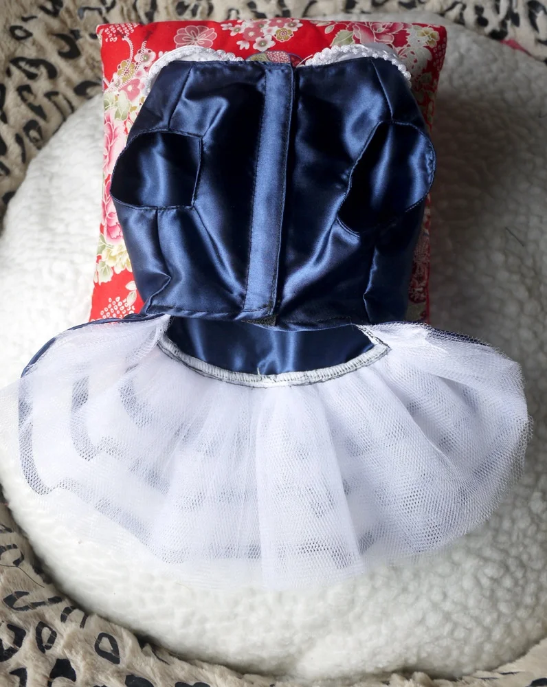 
Wholesale Cheap Navy Blue Dress for Pet Summer Tutu Dog Dress 