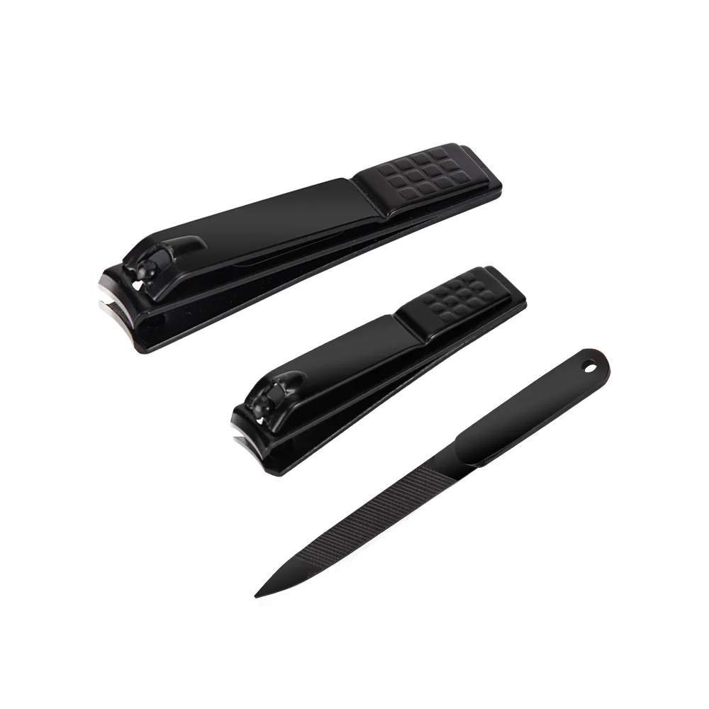 

HongStars Nail Clippers Portable Set With 3pcs Black Nail Clippers Manicure Set Include Nail File