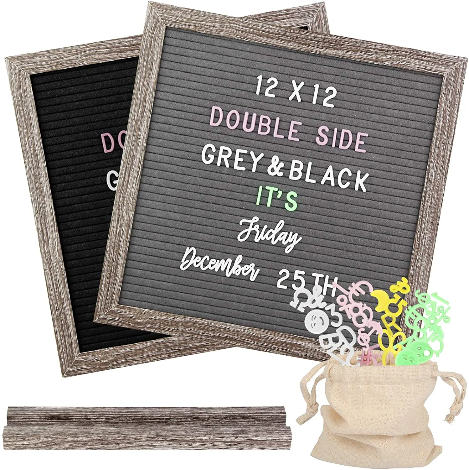 

TLB-A008 letter board set felt message board with letters, Black/white/grey or customized