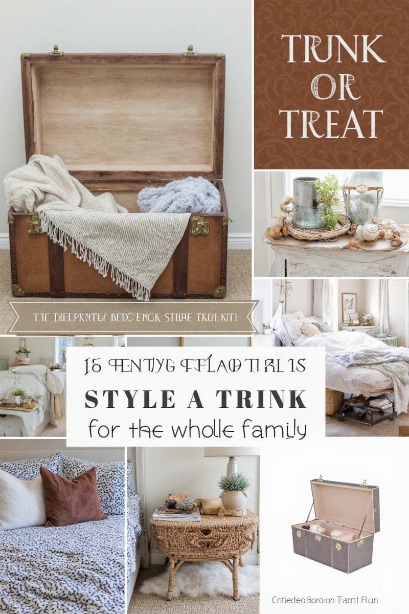 Trunk used as extra seating in a bedroom