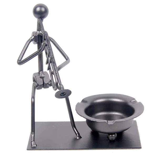 

Portable Handmade Home Decor Desktop Musical Instruments Cigar Metal Crafts Ashtray