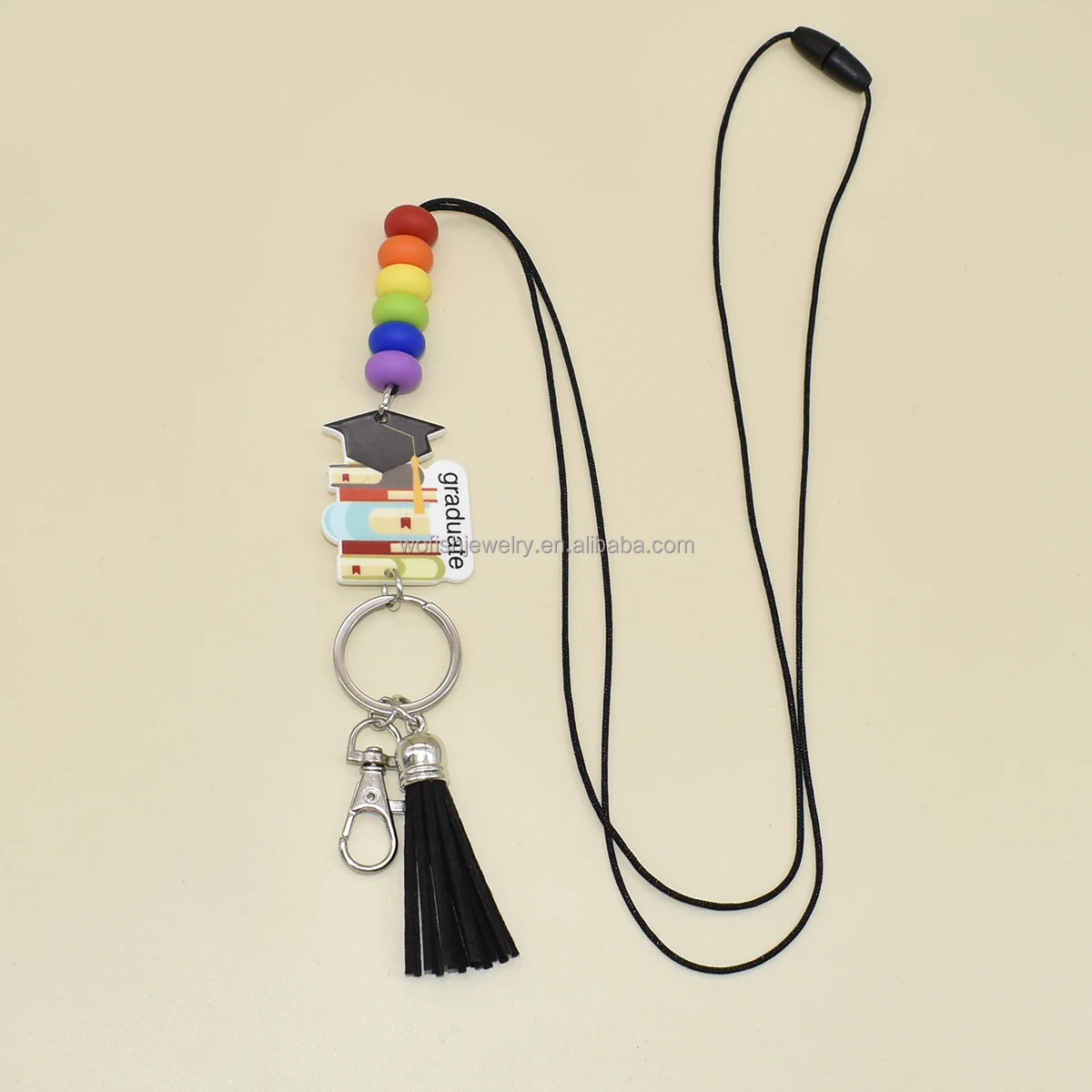 

Wofish Designs Graduate Charms Lanyards Long breakaway keychain Gifts For Students