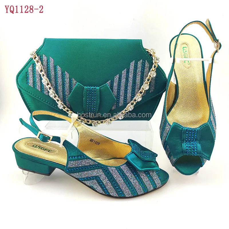 

YQ1128 hot selling African beautiful Designer Shoes And Bag Set To Match Italian Party Shoes With Matching Bags Set