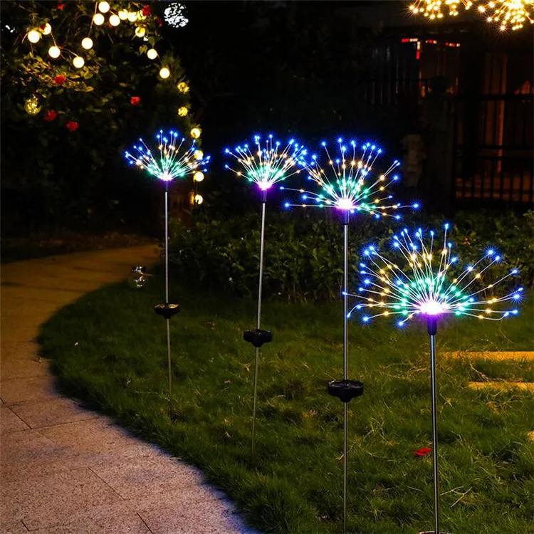 

Solar Firework Light Grass Globe Dandelion 60/150/200 LED Fireworks Lamp For Garden Lawn Landscape Holiday Christmas Lights