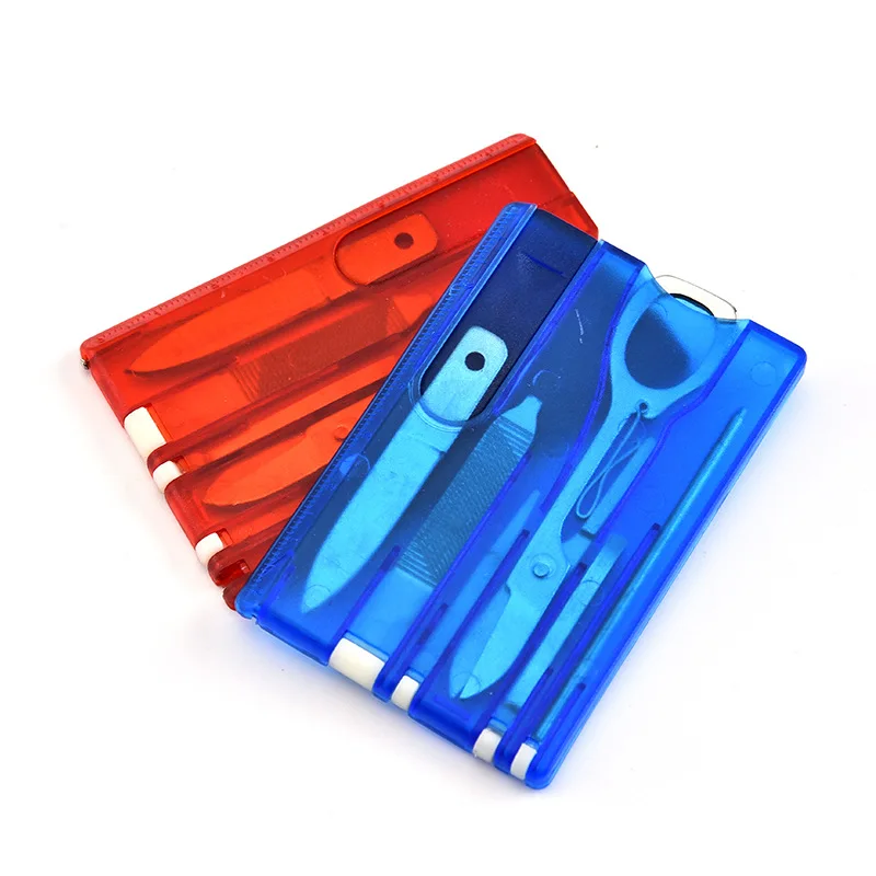 

7 in 1 Camping Swiss Survival EDC Multi Tool Credit Card with Knife Blade Bike Wallet Pocket Multi Purpose Tools Small Gift