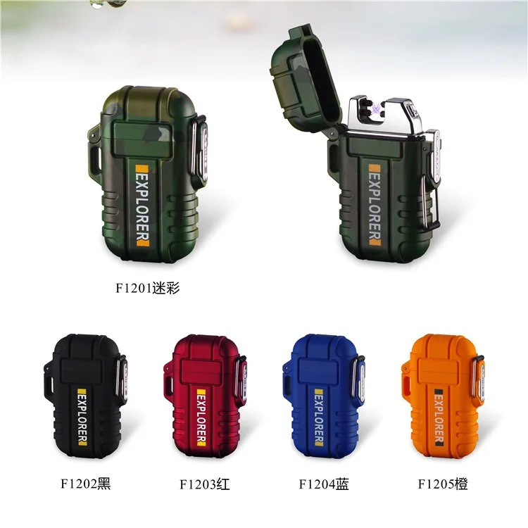 

Waterproof Flameless plasma rechargeable electronic lighter with Lanyard for Outdoors Adventure Camping Hiking, 5 colors