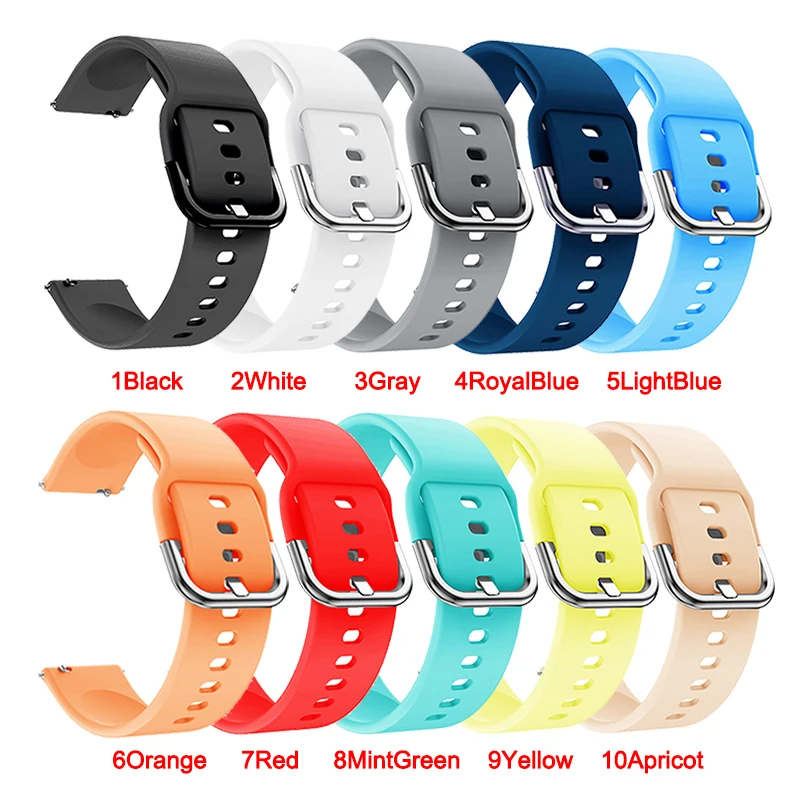 

Soft Silicone Watch Strap Band for Samsung Galaxy Watch 42mm Active2 40mm for Gear S2 Classic Sport rubber watch band, Optional