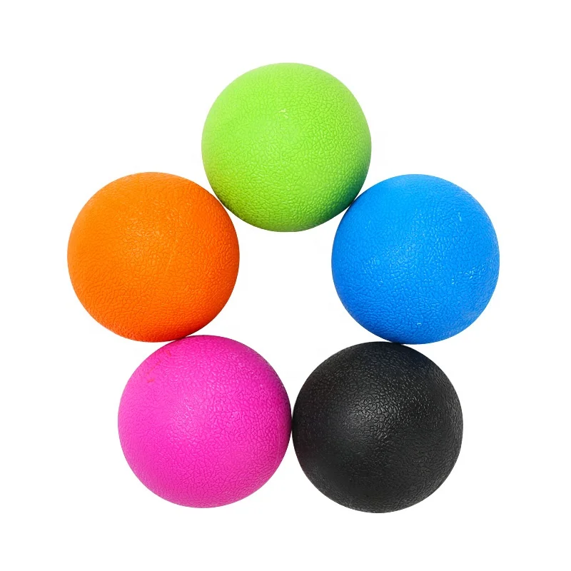 

TPE Fascia Ball Lacrosse Muscle Relaxation Exercise Sports Fitness Yoga Peanut Massage Ball, Green/blue/orange/pink/black