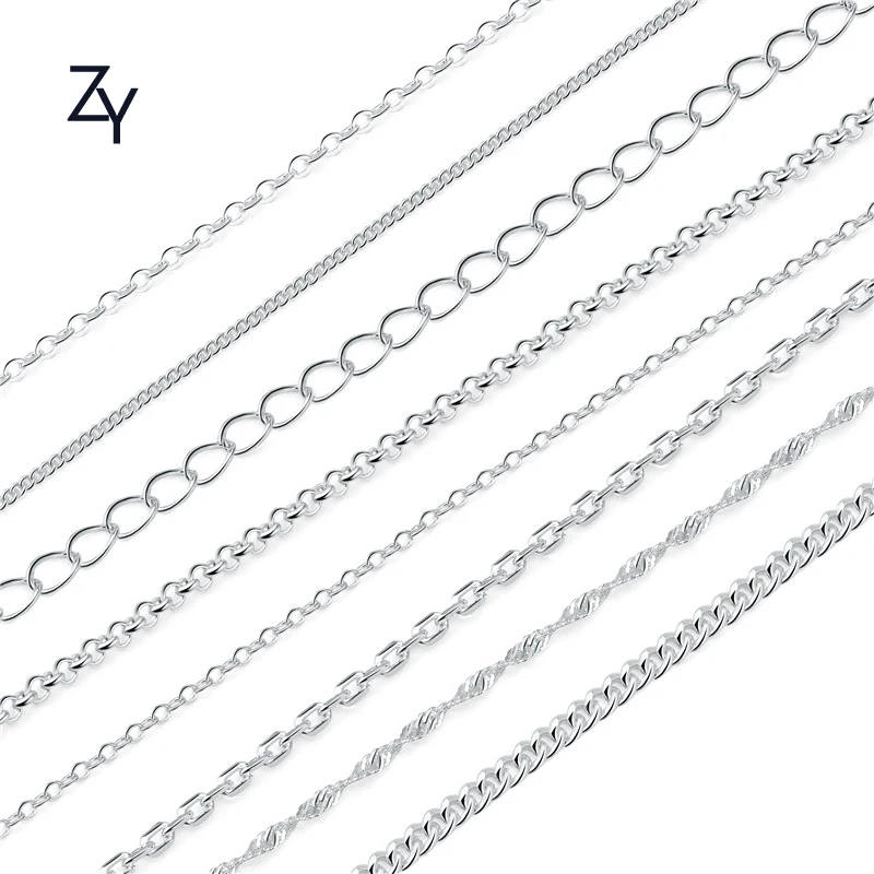 

ZHUANGYEE Wholesale hot link chain 925 Sterling Silver Bracelets Necklaces Jewelry