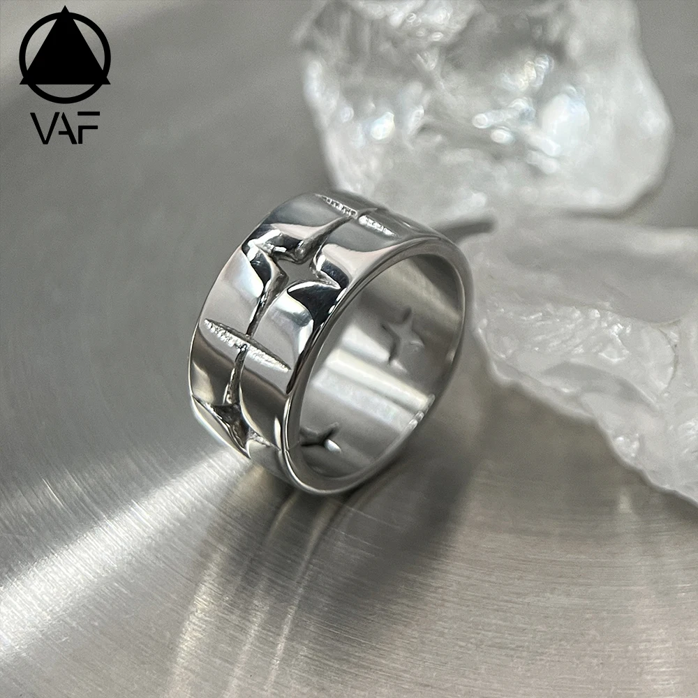 VAF Creative Design  Star Hollow Ring Fully Polished Stainless Steel Anillo Hueco Estrella Stern-Hohlring