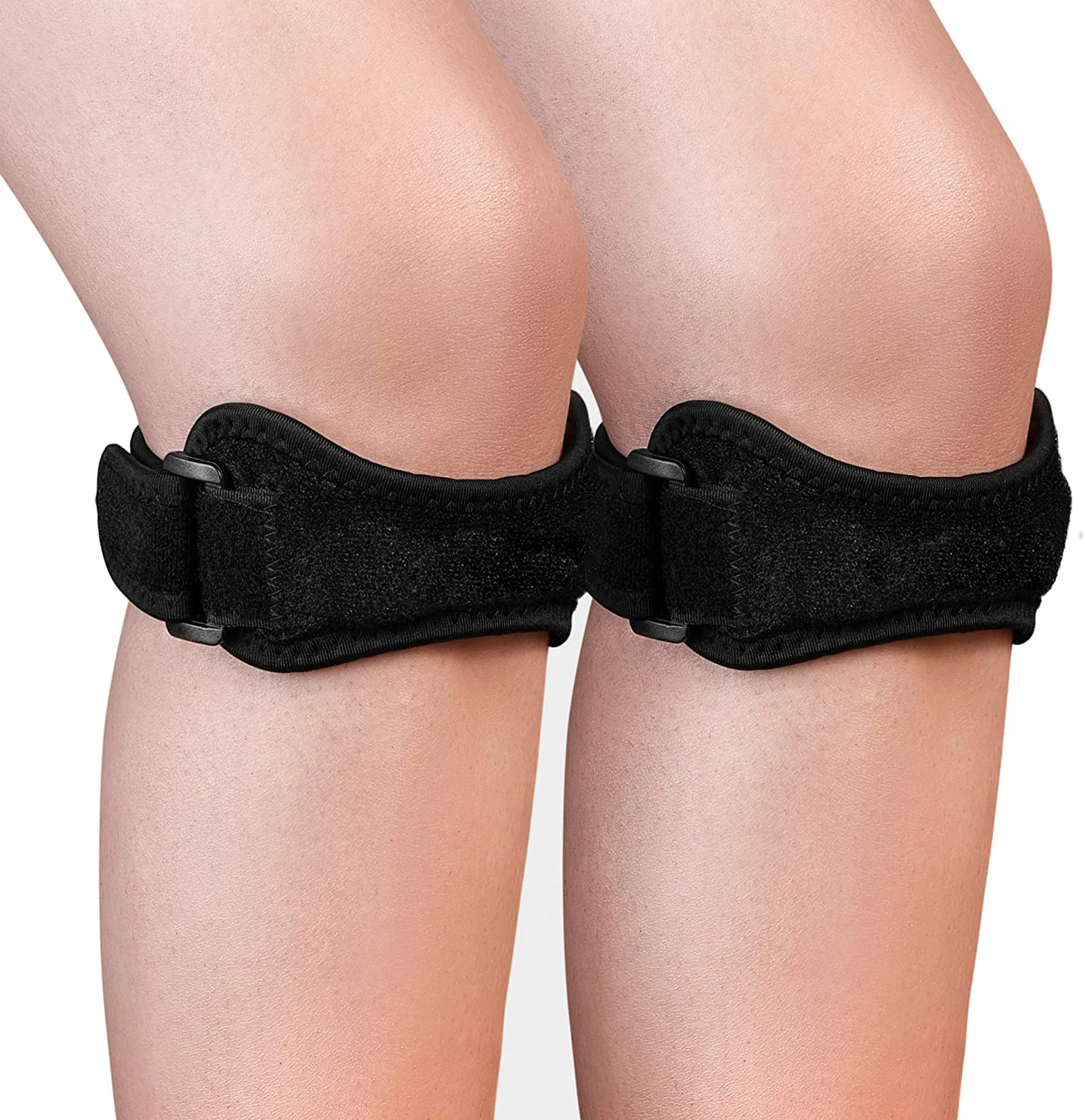 

Patella Knee Strap Knee Support for Running, Hiking, Soccer, Basketball, Volleyball and Exercise Knee Stabilizer Adjustable Band, Black