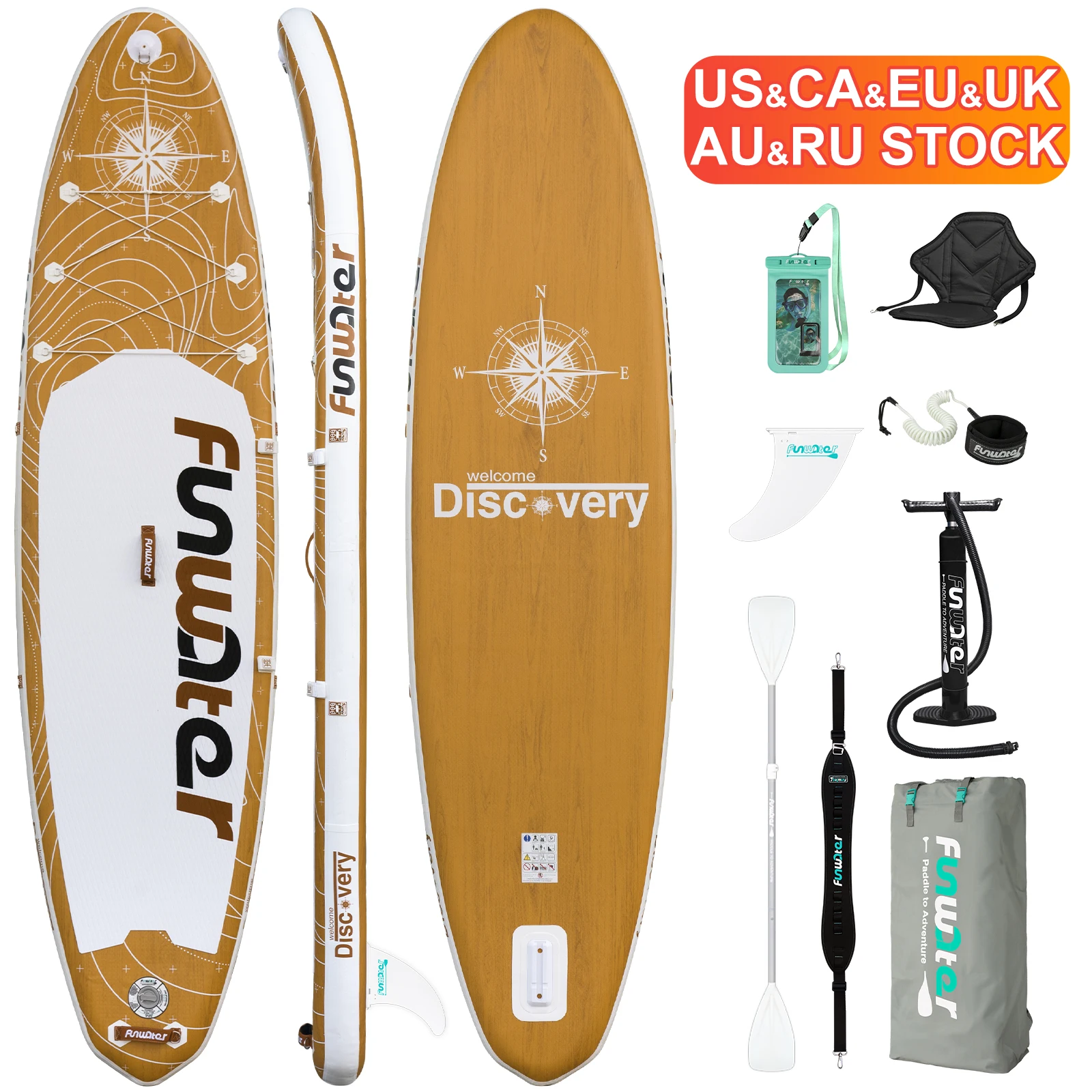 

FUNWATER Dropshipping OEM surf wholesale sup board 335 surfing bord inflatable paddle board flower buy cheap surf boards isup