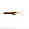 soft rubber tube worm baits with two tails swimming in water