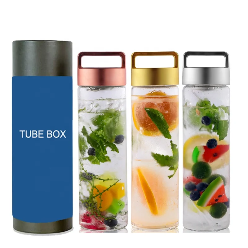 

Hot New Products Leakproof BPA Free Loose Leaf Tea & Fruit Infuser Double Insulated Glass Tea Bottle with Tea Strainer