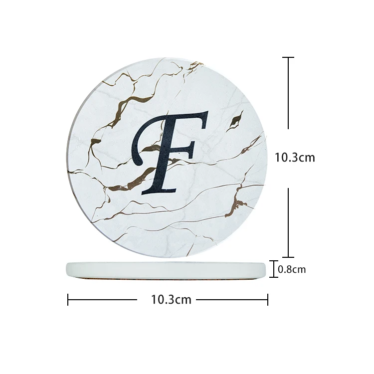 

Wholesale Round Absorbent Blank Painting Marble Pattern Ceramic Coasters For Drink