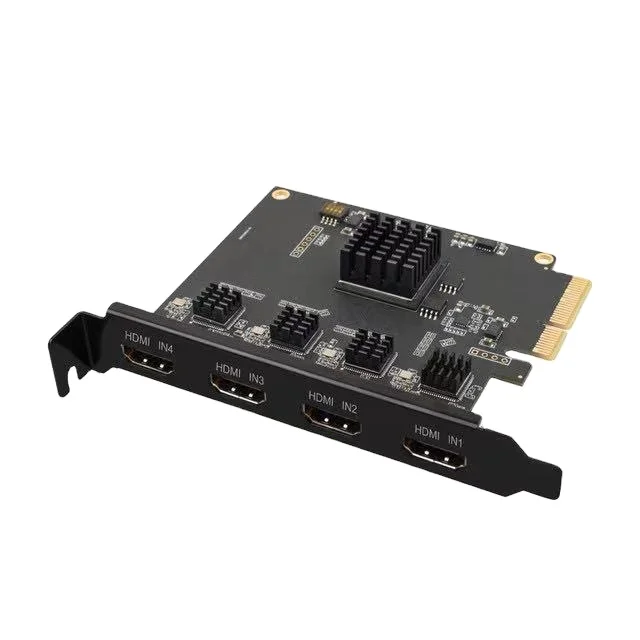 

Top Quality Live Broadcast Streaming Adapter Quad Ports 4 Channel Hd Video Capture Card, Black