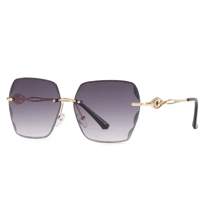 

Shades Women Designer Rimless Retro Cat Eye Square Round Womens Sunglasses Trendy