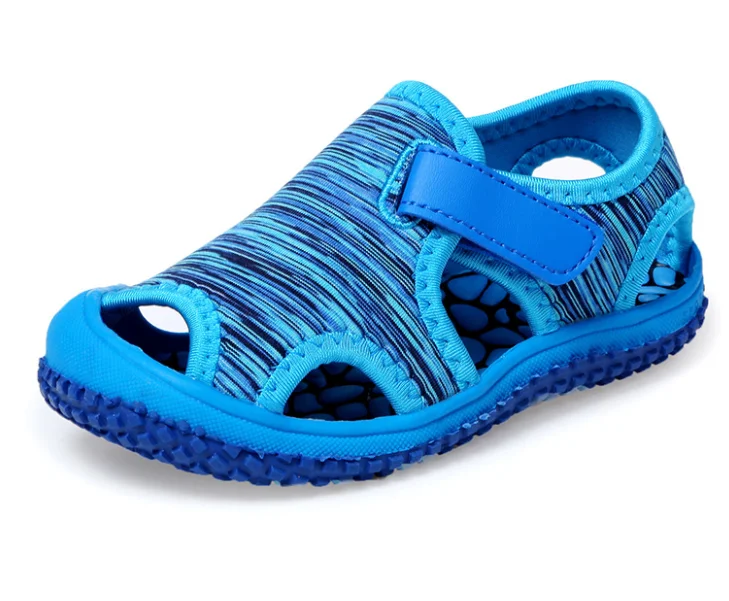 

Closed Toe Sandals Summer Leather Boys Children Baby Kids Fashion Black Custom Blue Strap Mesh Ready To Ship, Grey/navy/red/accept customized