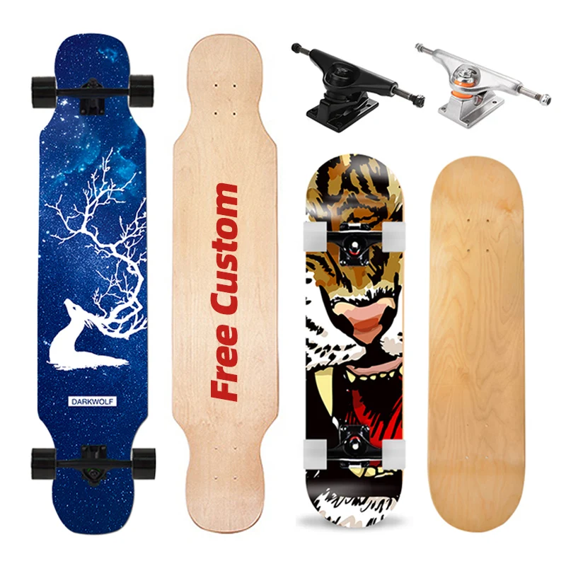 

Ardea Free Custom longboard Skateboard deck 7in Aluminium Truck Carton Steel Bearing Skate Long board skateboard