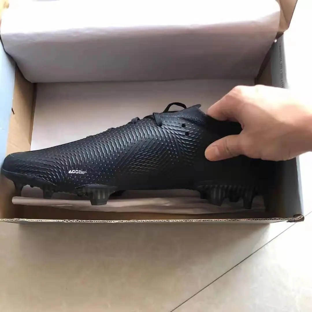 

2021 new brand low ankle mens full black phantom GT football soccer shoes cleats FG waterproof football soccer shoes boots