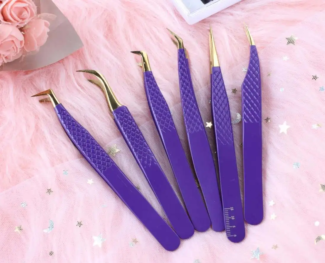 

Wholesale Best Selling Volume Eyelash Tweezers High Quality Tweezer Case eyelashes extension tweezers, Customized color