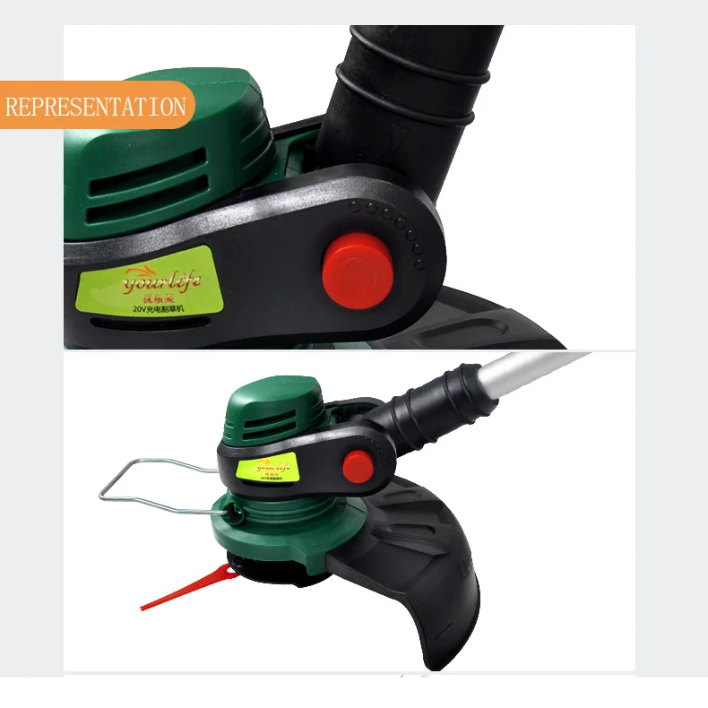 
Cordless Lithium Ion Battery Electric Plastic Blade Grass Trimmer 