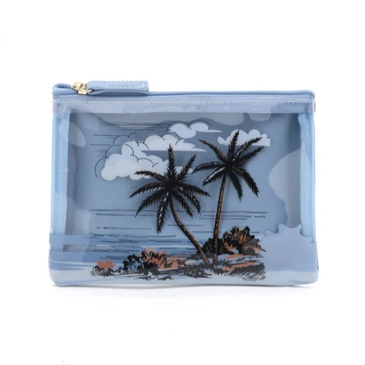 

make up bag eco friendly transparent PVC vacation style cosmetic bag