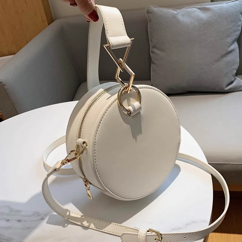 

2020 New Design Pu women Small Round Bag Fashion Casual Tote Bag Pu Leather Shoulder Bags