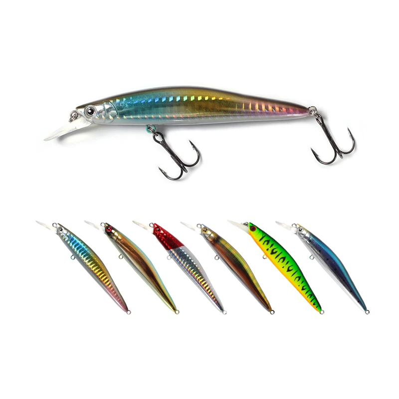 

High quality wholesale good action 100mm 13.5g 3D eyes Wobbler Hard large sinking minnow lure fishing baits, 6 colors