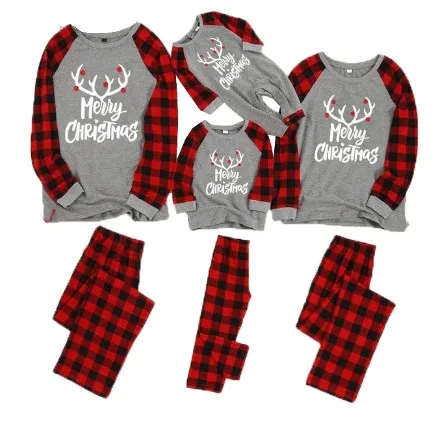 

Wholesale high quality cotton plaid Kid Toddler Family Christmas pajamas